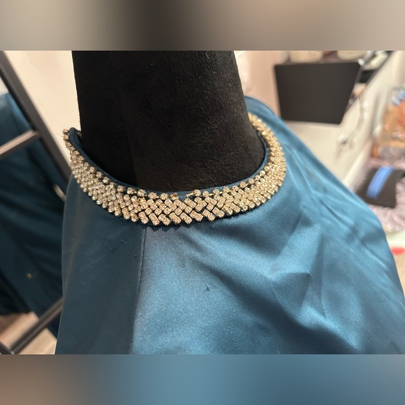 Mac Duggal Navy Long Sleeve Gown - Picture 5 of 7